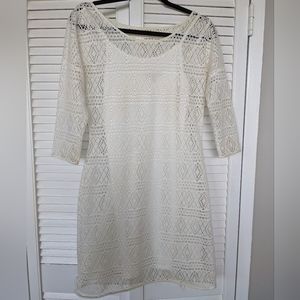 Express Off-white Pointelle Dress